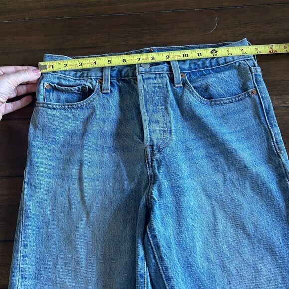 Levi’s Premium Wedgie Raw Hem Button Fly High Rise Straight Leg Jeans Size 27 - Picture 6 of 14